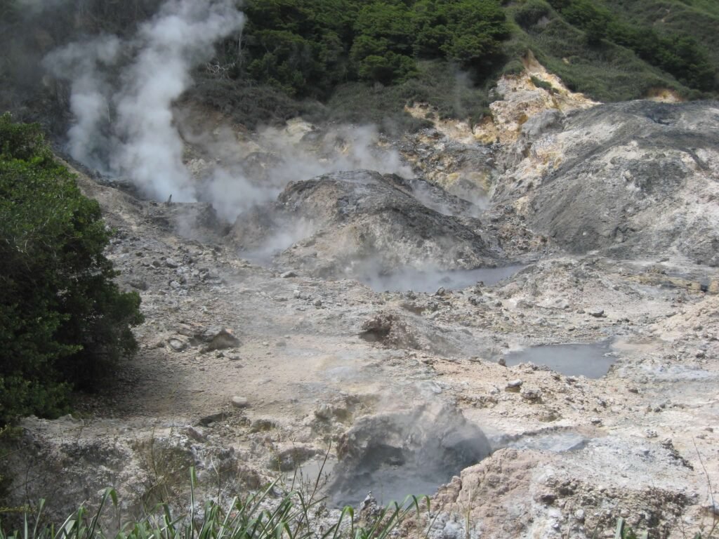 Sulphur Springs-Soufriere-spewing vapour-St. Lucia taxi